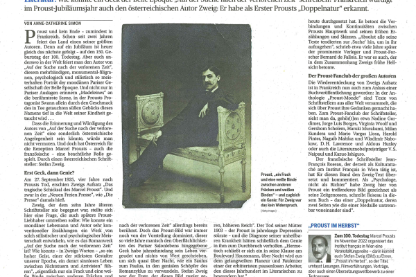 War Stefan Zweig der erste Proust-Versteher?, Die Presse